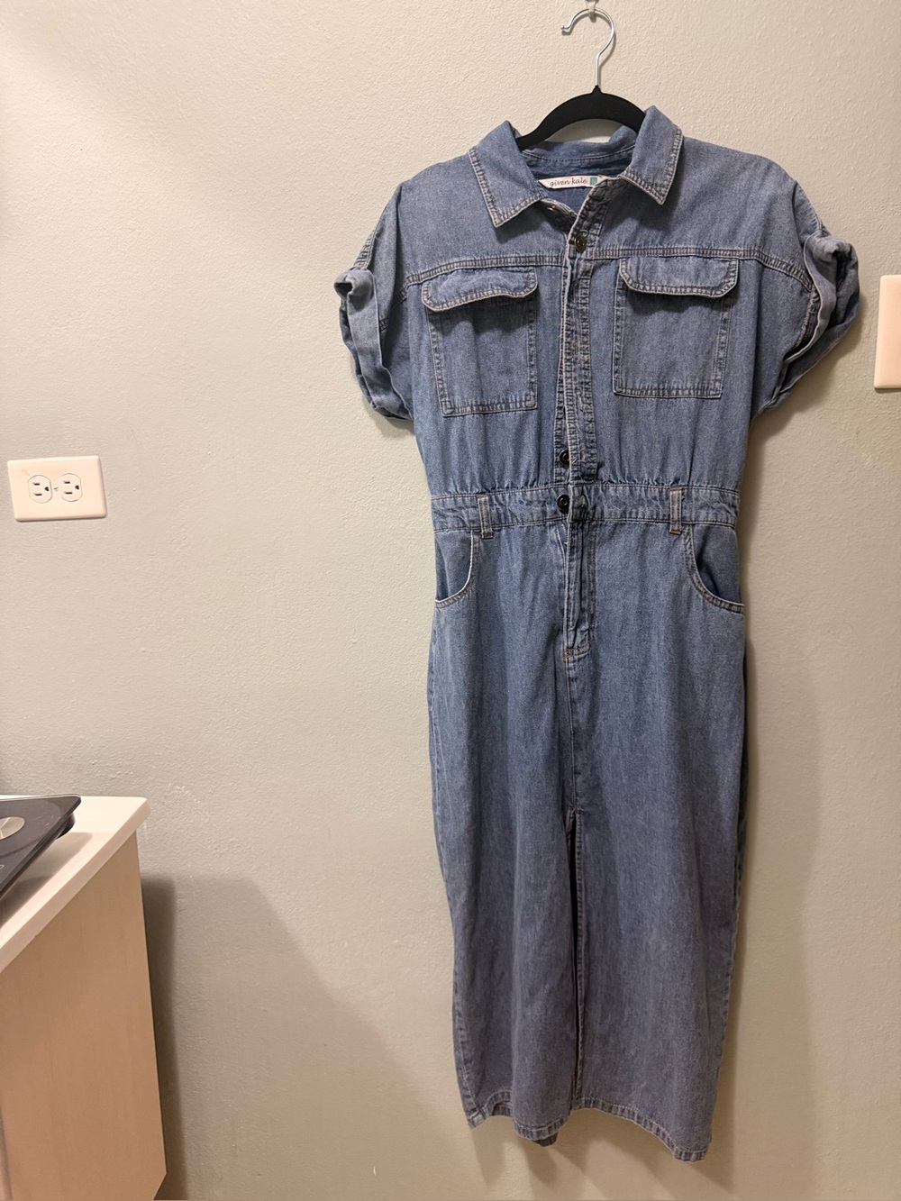 Women’s Denim One-Piece Jumpsuit / dress in Light Blue